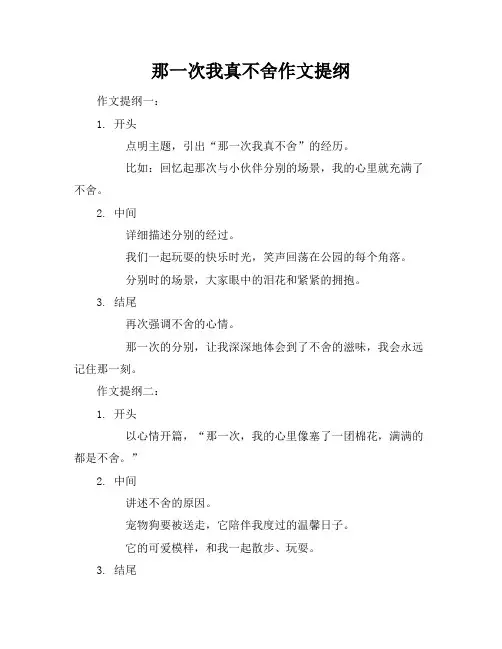 那一次我真不舍作文提纲