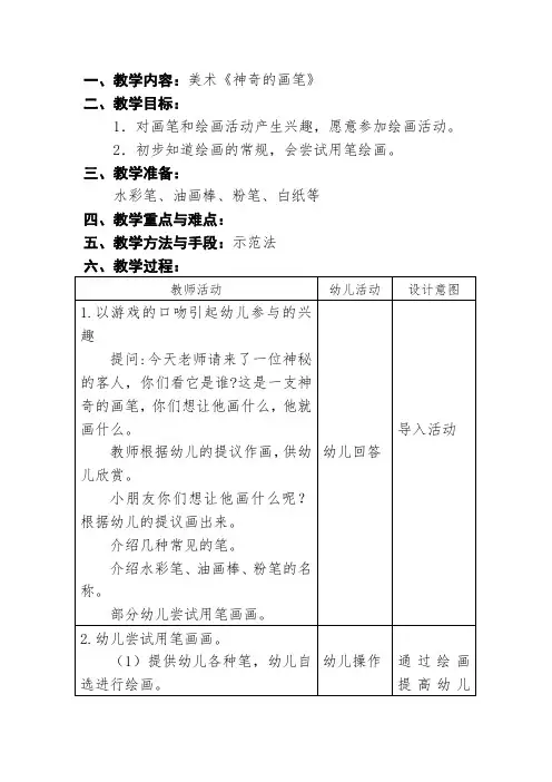 美术：神奇的画笔