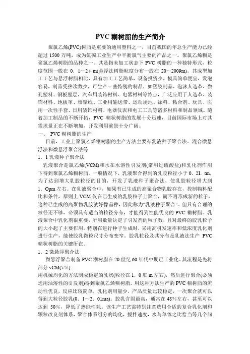 PVC糊树脂的简介