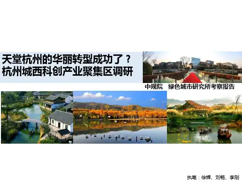 杭州城西科创产业聚集区分析