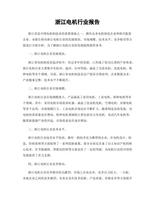 浙江电机行业报告