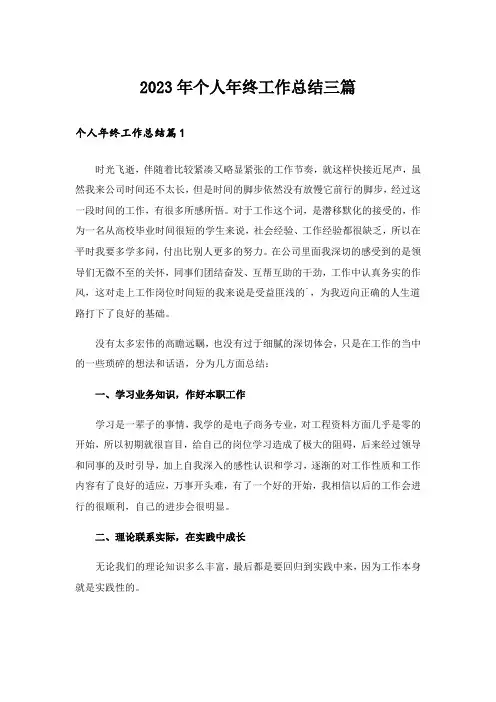 2023年个人年终工作总结三篇_2