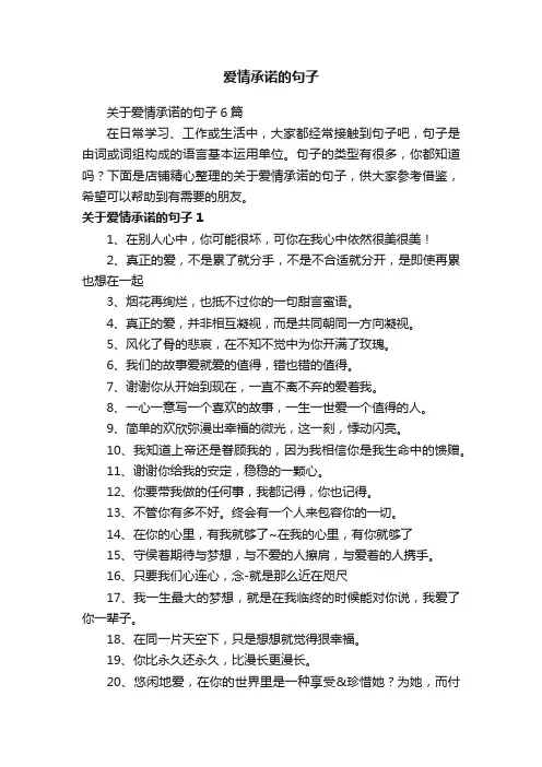 爱情承诺的句子