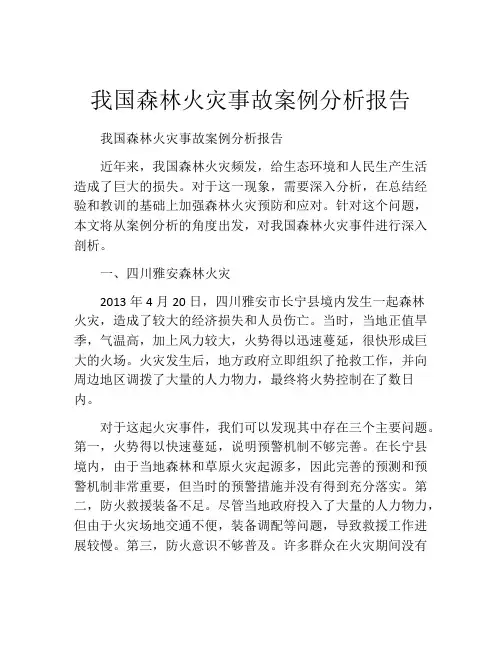 我国森林火灾事故案例分析报告