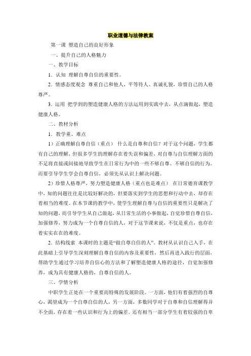 职业道德与法律教案