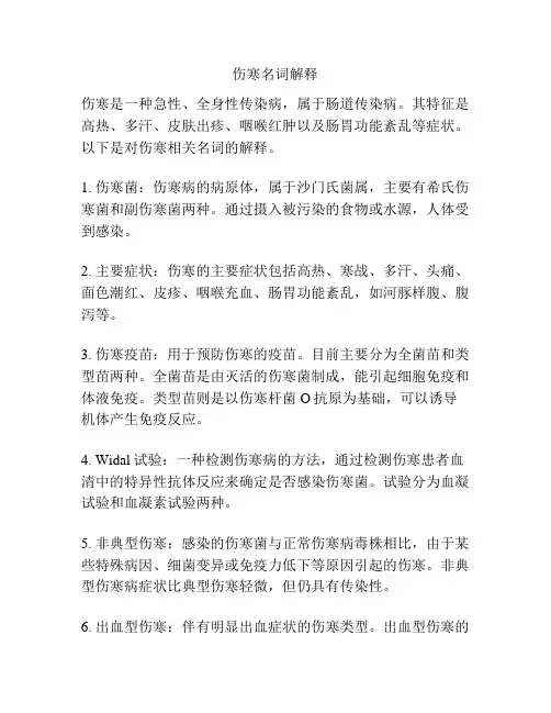 伤寒名词解释