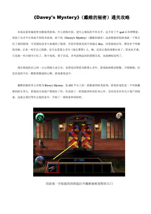 戴维的秘密《Davey's Mystery》通关攻略