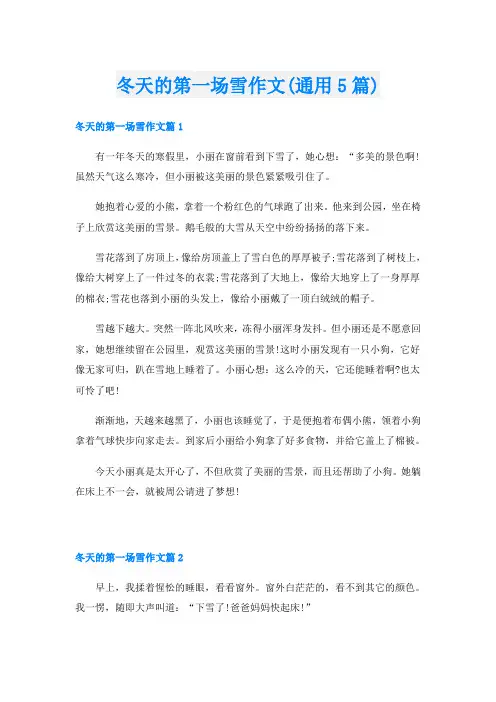 冬天的第一场雪作文(通用5篇)