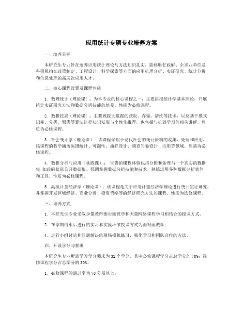 应用统计专硕专业培养方案
