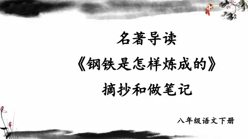 部编八下语文名著导读 《钢铁是怎样炼成的》 摘抄和做笔记