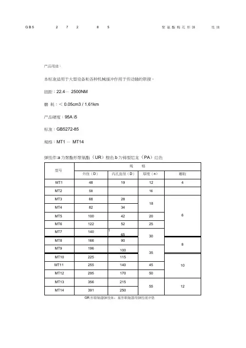 联轴器弹性缓冲垫规格标准