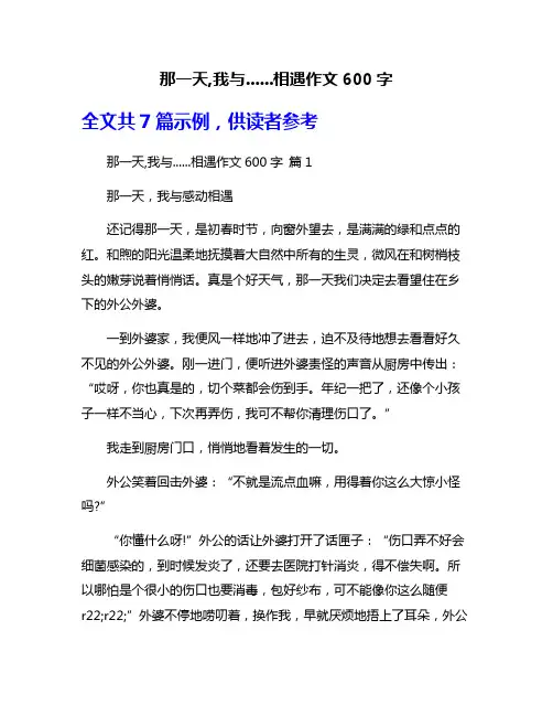 那一天,我与......相遇作文600字