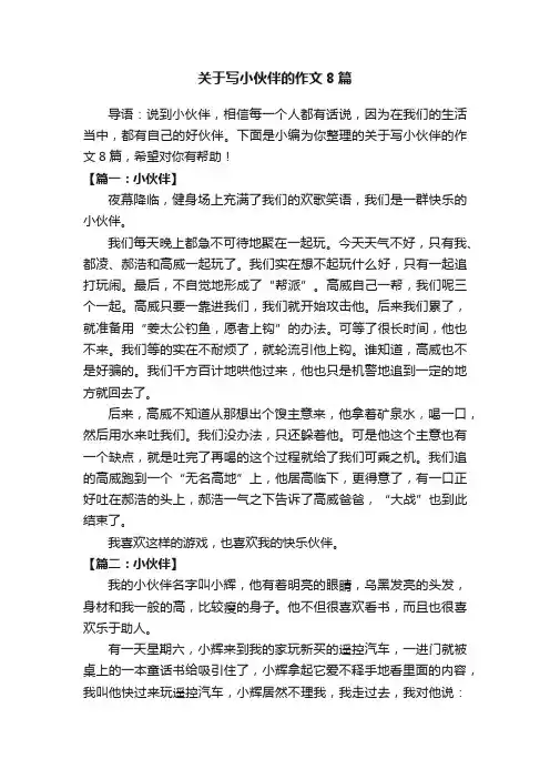 关于写小伙伴的作文8篇