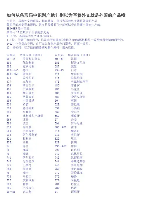 如何从条形码中识别产地