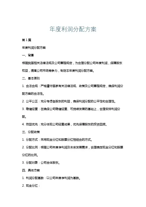 年度利润分配方案