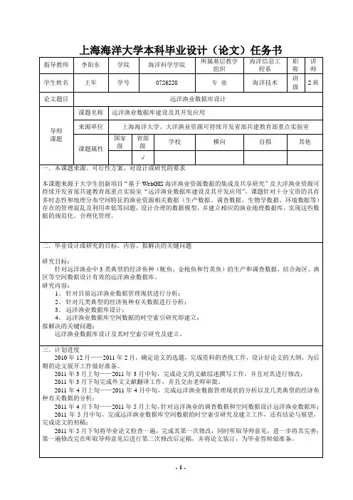 毕业设计(论文)任务书