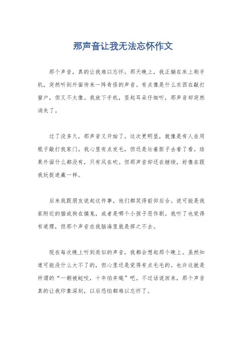 那声音让我无法忘怀作文