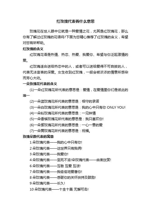 红玫瑰代表着什么意思