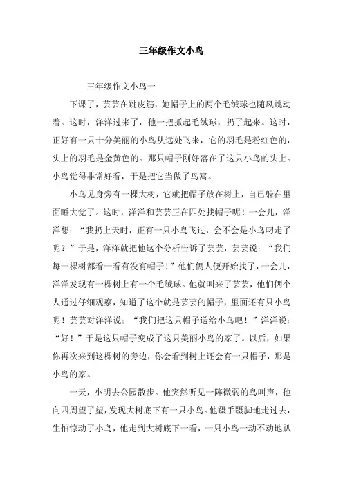 三年级作文小鸟