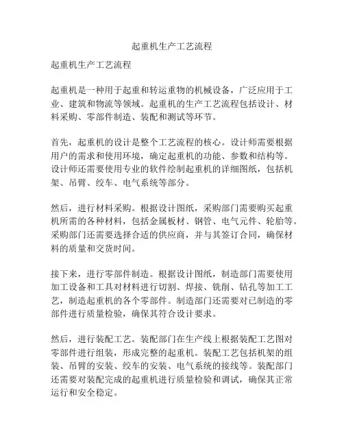 起重机生产工艺流程