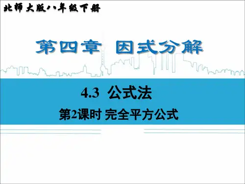 北师大版八年级数学下册4.3 第2课时 完全平方公式