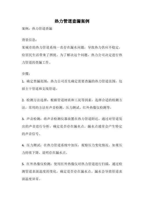 热力管道查漏案例