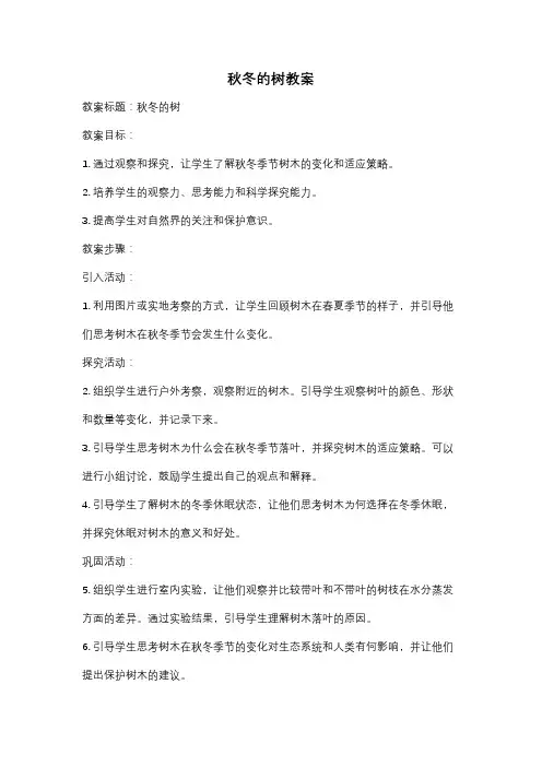 秋冬的树教案