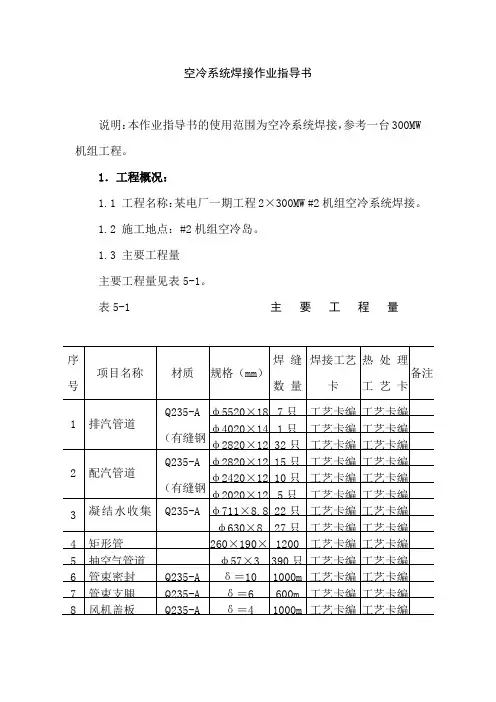 空冷系统焊接作业指导书