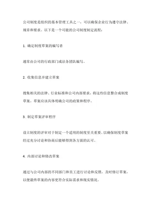 公司制度制定流程