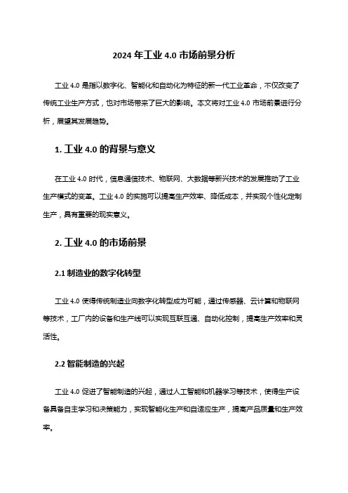 2024年工业4.0市场前景分析