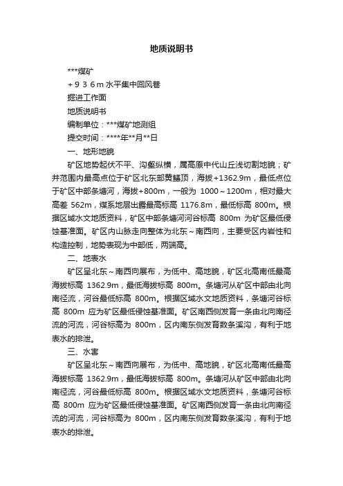 地质说明书