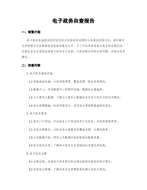 电子政务自查报告