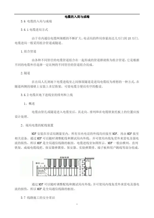 【通信线路工程】电缆的入局与成端