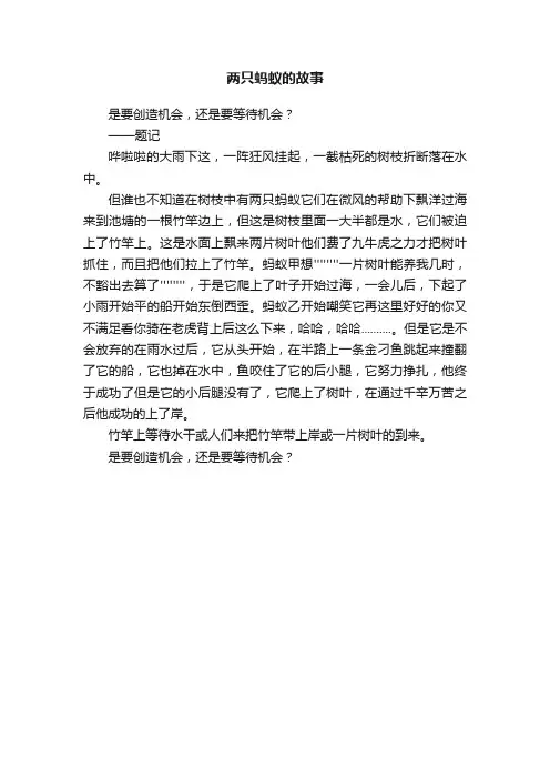 两只蚂蚁的故事