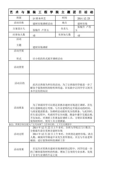 主题团日活动表格1
