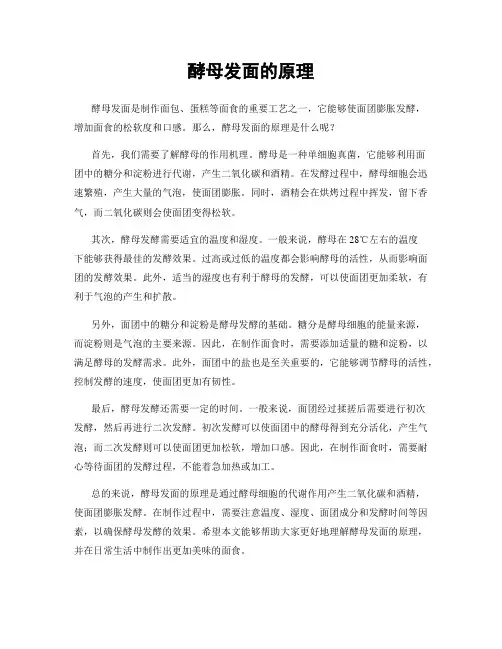 酵母发面的原理