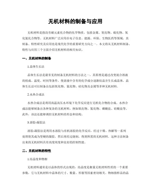 无机材料的制备与应用