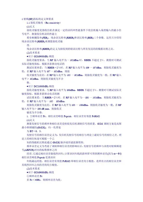 GSM射频指标详解