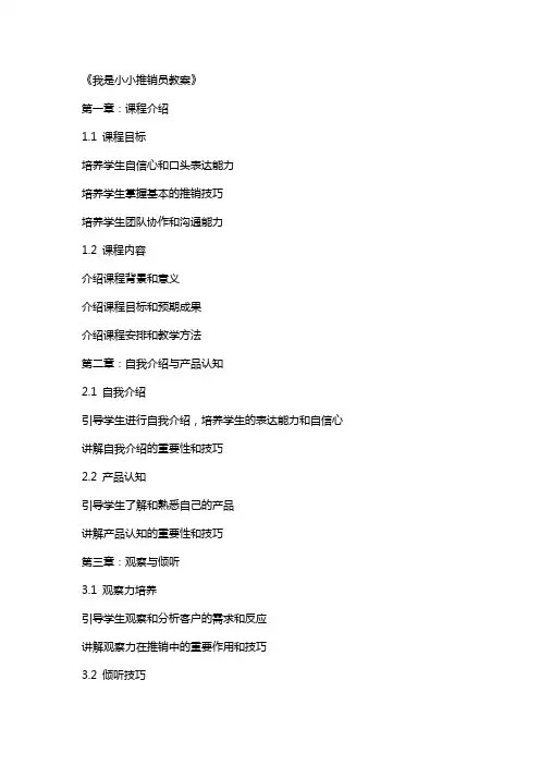 《我是小小推销员教案》