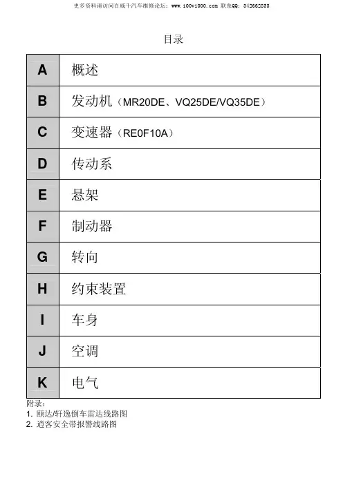 33 2008东风日产新天籁培训手册—原厂