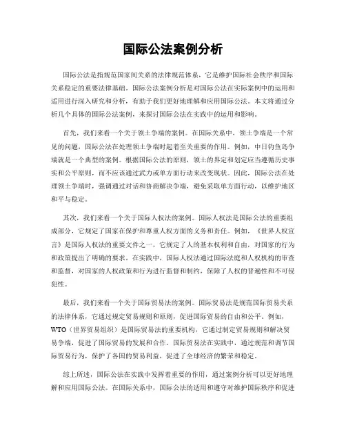 国际公法案例分析