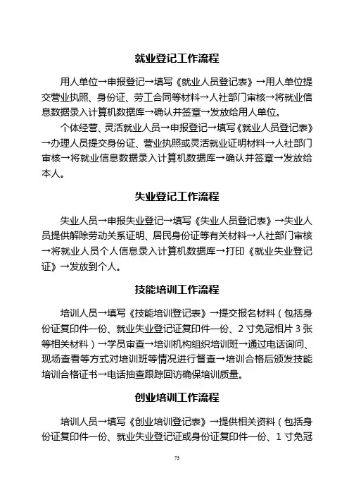 就业登记工作流程