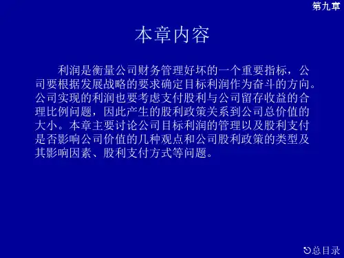 公司财务管理第九章