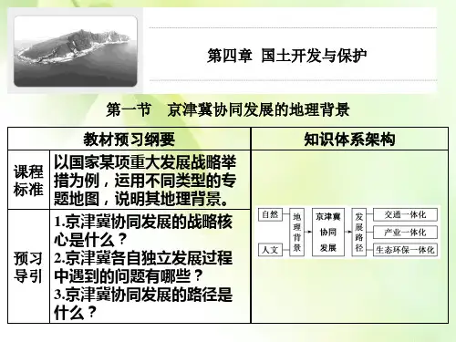 【精品推荐】(新教材)2019-2020学年新课程同步中图版地理必修第二册学案课件：第四章 第一节 京津冀协同