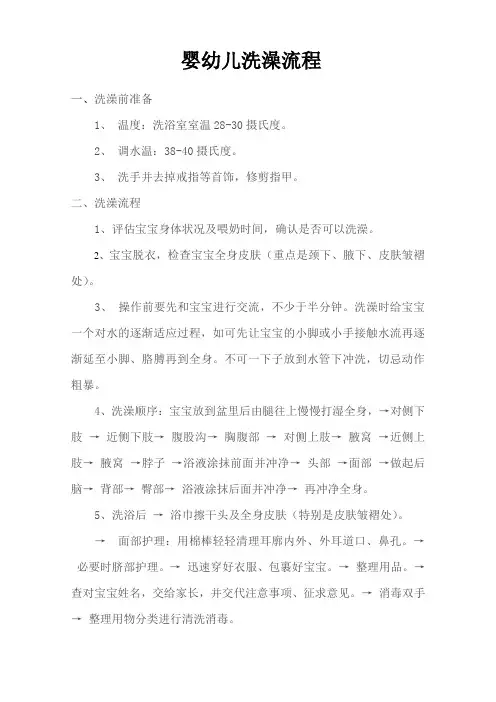 婴幼儿洗澡流程