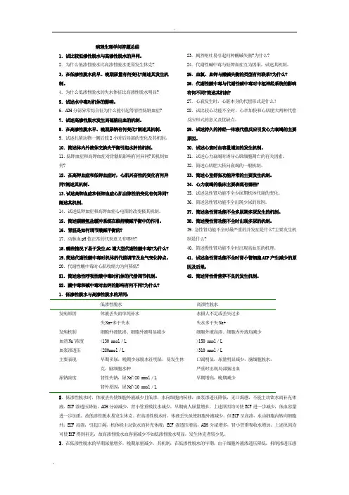 病理生理学问答题总结