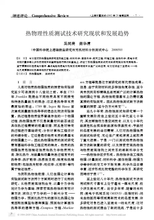热物理性质测试技术研究现状和发展趋势