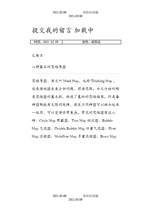 八种基本的思维导图-思维导图的八种类型-思维导图八种之欧阳法创编