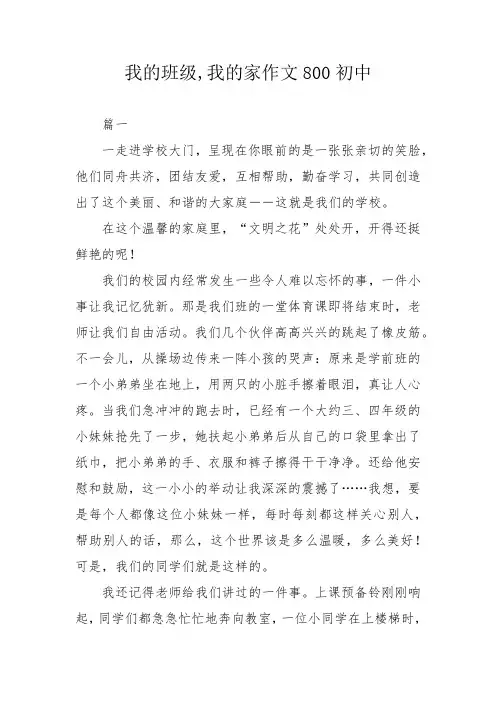 我的班级,我的家作文800初中