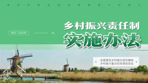 全面落实乡村振兴责任制实施办法全面推进乡村振兴通用PPT模板(完美版)